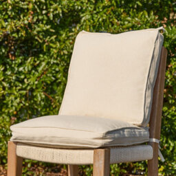 Dibor Set Of 2 Beige Summer Outdoor Garden Chair Seat Pad Cushions - thumbnail 1