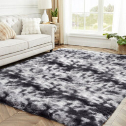 Ameha Tye Dye Grey Non Slip Shaggy Rug Extra Large Area Bedroom 200X290 Cm Carpet Super Soft Living Room Rugs - thumbnail 9