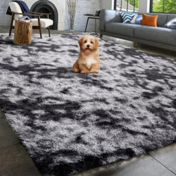 Ameha Tye Dye Grey Non Slip Shaggy Rug Extra Large Area Bedroom 200X290 Cm Carpet Super Soft Living Room Rugs - thumbnail 2