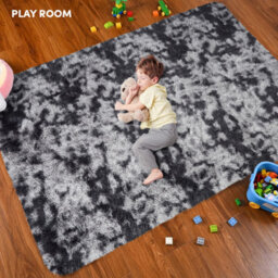 Ameha Tye Dye Grey Non Slip Shaggy Rug Extra Large Area Bedroom 200X290 Cm Carpet Super Soft Living Room Rugs - thumbnail 6