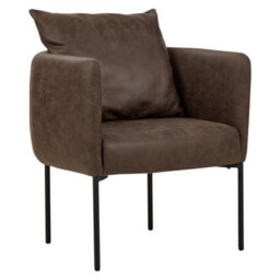 Beliani Armchair Malmos Faux Leather Dark Brown - thumbnail 1