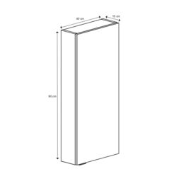 GoodHome Imandra Compact Gloss White Bathroom Single Wall Cabinet (H)90Cm (W)40Cm - thumbnail 9