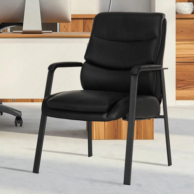 Xample La-Z-Boy Visitors Chair In Black Pu Upholstery, Comfortcore Plus Seat, Ergonomic Padded Arms, Solid Metal Frame, Office Seating - image 1
