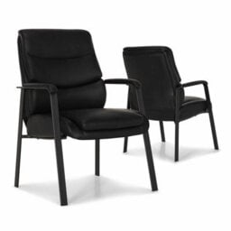 Xample La-Z-Boy Visitors Chair In Black Pu Upholstery, Comfortcore Plus Seat, Ergonomic Padded Arms, Solid Metal Frame, Office Seating - thumbnail 3