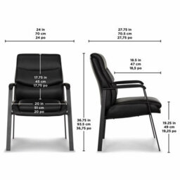 Xample La-Z-Boy Visitors Chair In Black Pu Upholstery, Comfortcore Plus Seat, Ergonomic Padded Arms, Solid Metal Frame, Office Seating - thumbnail 2