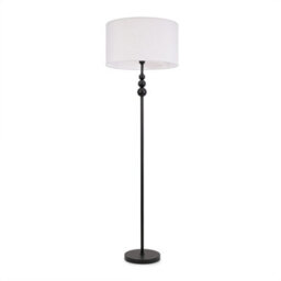 Valuelights Marissa Matt Black Stacked Ball Floor Lamp With White Drum Shade - Led Bulb Included - thumbnail 2