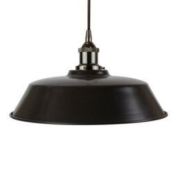 Matt Black Chancery Painted Dome Pendant Light With Black Nickel Lamp Holder And Black Round Cable - Se Home - thumbnail 1