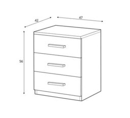 Arte Galaxy Bedside Table In Oak Monastery & Black Gloss - W470mm H560mm D420mm, Rustic And Modern - thumbnail 3