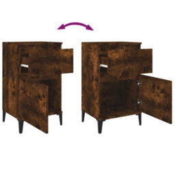 Berkfield Elegant Bedside Cabinet Smoked Oak 40X35X70 Cm - thumbnail 9