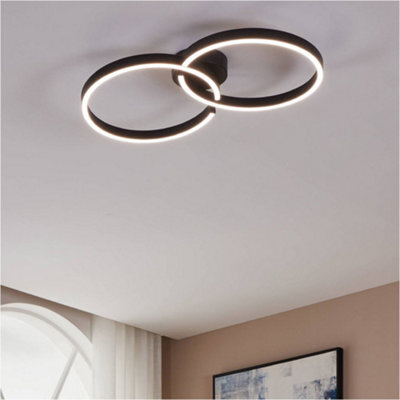 Loops Stylish Modern Black Led Ceiling Light For Indoor Spaces - Perfect Home Decor - image 1