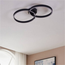 Loops Stylish Modern Black Led Ceiling Light For Indoor Spaces - Perfect Home Decor - thumbnail 3