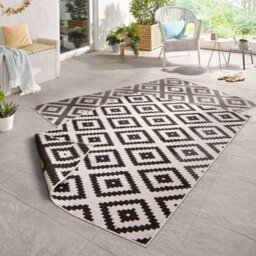 The Rugs Malta Reversible Indoor Outdoor Rug Flatweave Polypropylene In Black - thumbnail 5