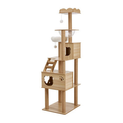 B Extra Tall 6 Tiers 60X50X185Cm 185Cm Cat Tree Activity Centre W/scratching Post Large Condo Hammock Bowl Ladder - image 1