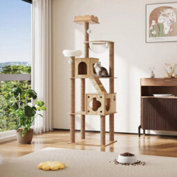 B Extra Tall 6 Tiers 60X50X185Cm 185Cm Cat Tree Activity Centre W/scratching Post Large Condo Hammock Bowl Ladder - thumbnail 5