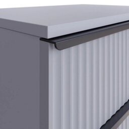 Matt Grey Ripple Design 3 Drawer Chest Of Drawers Bedroom Furniture - thumbnail 4