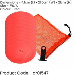 Precision 10 Pack 21Cm Round Rubber Marker Set - Red Flat Disc Outdoor Football Pitch - thumbnail 2