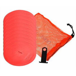 Precision 10 Pack 21Cm Round Rubber Marker Set - Red Flat Disc Outdoor Football Pitch - thumbnail 1