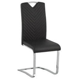 Beliani Set Of 2 Dining Chairs Picknes Faux Leather Black - thumbnail 5
