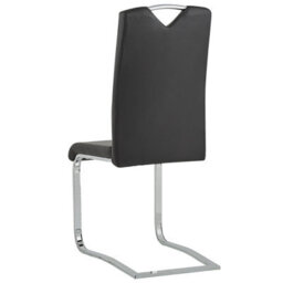 Beliani Set Of 2 Dining Chairs Picknes Faux Leather Black - thumbnail 6