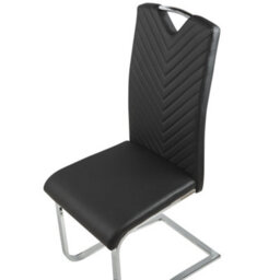 Beliani Set Of 2 Dining Chairs Picknes Faux Leather Black - thumbnail 7