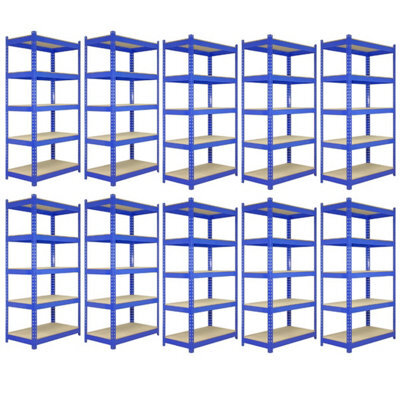 MonsterShop 10 X Blue Metal Racking Units 120Cm X 45Cm X 180Cm - image 1