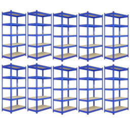 MonsterShop 10 X Blue Metal Racking Units 120Cm X 45Cm X 180Cm - thumbnail 1