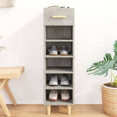 Walplus Shoe Cabinet Concrete Grey 30X35X105 Cm Engineered Wood