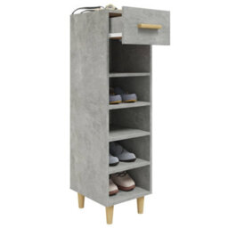 Walplus Shoe Cabinet Concrete Grey 30X35X105 Cm Engineered Wood - thumbnail 7