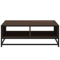 Berkfield Coffee Table Brown Oak 80X80X30 Cm Engineered Wood And Metal - thumbnail 5