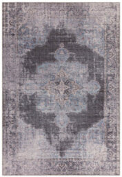 Traditional Blue Persian Abstract Bordered Floral Easy To Clean Rug For Living Room Bedroom & Dining Room-120Cm X 170Cm - thumbnail 1