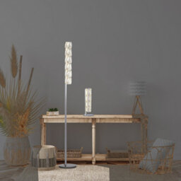 Lighting Collection Remy Led Floor Lamp - Chrome & Clear Crystal Trim