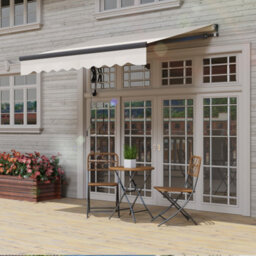 Outsunny 2.5 X 2M Electric Retractable Awning W/ Aluminium Frame Beige - thumbnail 8