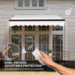 Outsunny 2.5 X 2M Electric Retractable Awning W/ Aluminium Frame Beige - thumbnail 4