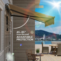 Outsunny 2.5 X 2M Electric Retractable Awning W/ Aluminium Frame Beige - thumbnail 6