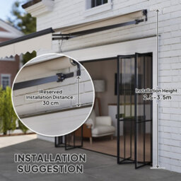 Outsunny 2.5 X 2M Electric Retractable Awning W/ Aluminium Frame Beige - thumbnail 7
