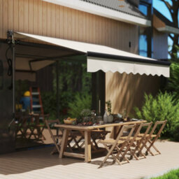 Outsunny 2.5 X 2M Electric Retractable Awning W/ Aluminium Frame Beige - thumbnail 1