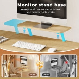 Levede Computer Desk Home Office Table With Storage Shelves Monitor Stand Oak - thumbnail 5