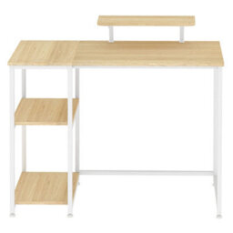 Levede Computer Desk Home Office Table With Storage Shelves Monitor Stand Oak - thumbnail 3
