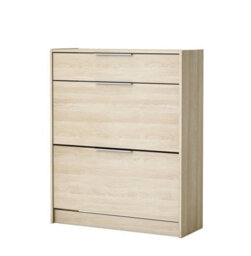 FurniComp LTD Furnicomp Chad 2 Door 1 Drawer Oak Shoe Cabinet - thumbnail 3