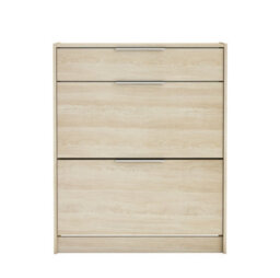 FurniComp LTD Furnicomp Chad 2 Door 1 Drawer Oak Shoe Cabinet - thumbnail 2
