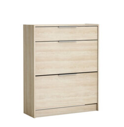 FurniComp LTD Furnicomp Chad 2 Door 1 Drawer Oak Shoe Cabinet - thumbnail 1