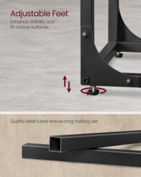LEDREM C-Shaped Side Table, Bedside Table, Sofa Side Table, Coffee Table, With Metal Frame, Industrial, For Living Room, Bedroom - thumbnail 6