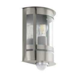 Ip44 Outdoor Wall Light With Pir Sensor - Stainless Steel Design For E27 Bulb - thumbnail 1