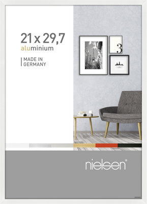 Nielsen Pixel A4 21 X 29.7 Cm Poster Frame Glossy White With Float Glass And Push/turn Clips - image 1