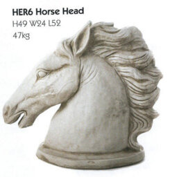 Pair Of Stone Cast Stallion Horse Heads - thumbnail 6