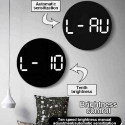 Remote Control Led Wall Clock With Dual Alarms, Calendar And Temperature Display , Adjustable Brightness - thumbnail 3
