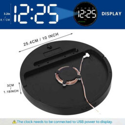 Remote Control Led Wall Clock With Dual Alarms, Calendar And Temperature Display , Adjustable Brightness - thumbnail 5