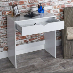 Urbn-Living Urbnliving Height 75Cm 1 Drawer Dressing White Colour Table Wooden Vanity Computer Desk Bedroom Furniture Office New - thumbnail 2