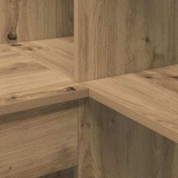 Berkfield Modern Corner Desk With Shelf Artisan Oak 101.5 X 149.5 X 149.5 Cm - thumbnail 9
