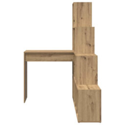 Berkfield Modern Corner Desk With Shelf Artisan Oak 101.5 X 149.5 X 149.5 Cm - thumbnail 5